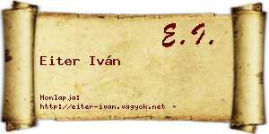 Eiter Iván névjegykártya