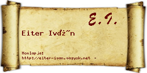 Eiter Iván névjegykártya